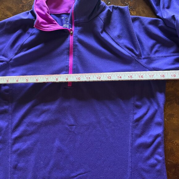 Tekgear DryTek Long Sleeve Purple Quarter Zip Top Size Medium - Picture 1 of 9